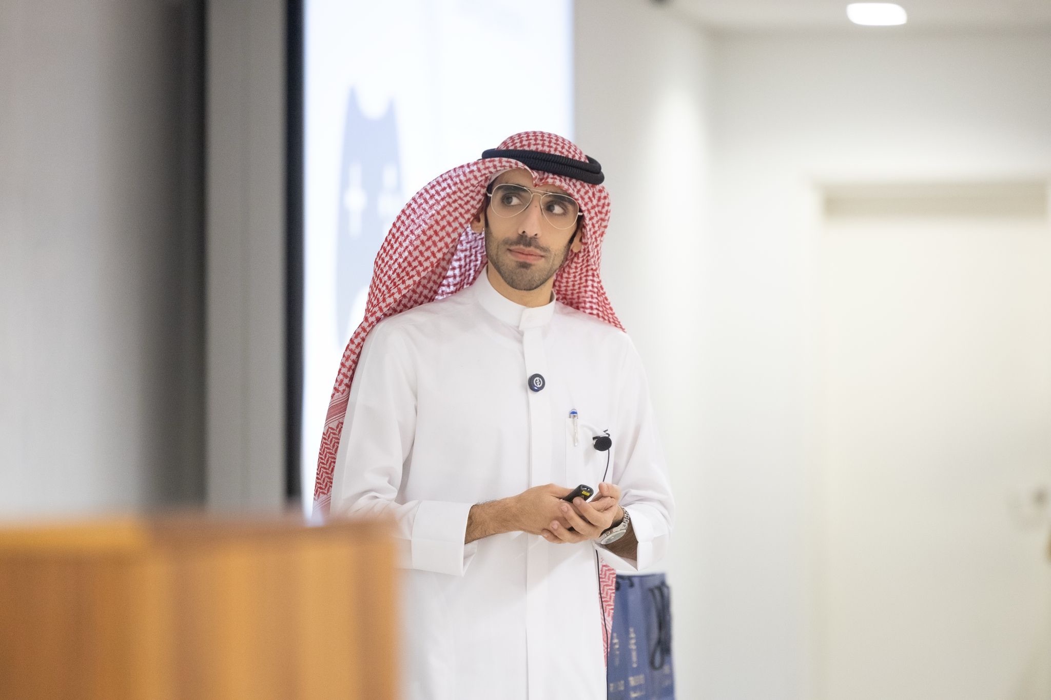 Giving a lecture